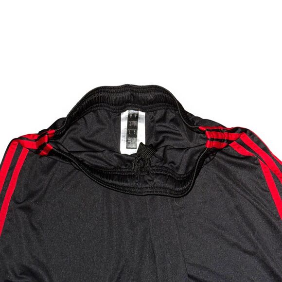 Adidas Vintage Rare Silky Soccer Shorts Sports Black Red Medium - Picture 10 of 12